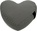 Heart Shaped Zafu Meditation Pillow for Yoga - Organic Buckwheat Filled Valentines Heart Pillow - Zen Kneeling Prayer Pad for Sitting on Floor, Yoga Cushion - Made in USA - 14"X16", Gray