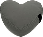 Heart Shaped Zafu Meditation Pillow for Yoga - Organic Buckwheat Filled Valentines Heart Pillow - Zen Kneeling Prayer Pad for Sitting on Floor, Yoga Cushion - Made in USA - 14"X16", Gray