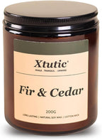 Soy Candle Gifts for Women & Men - 7oz Brown Scented Candle,50-Hour Burn Time,Aromatherapy Jar for Home Decor,Relaxing Ambiance in Bedroom & Office(Fir Cedar)