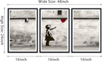 Novatique Street Banksy Wall Art Abstract Pop Art Wall Decor Black and White Graffiti Pictures Canvas Prints for Living Room Bedroom,16" x 24" x 3Pcs