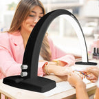 Neatfi LED Half Moon Table Lamp for Nail Tech, Estheticians, Cosmeticians, 1600 Lumens, 3 Light Modes, Desk Light for Manicure Art, Facial Treatments, Threading, Tattoo Applications (Modern, Black)