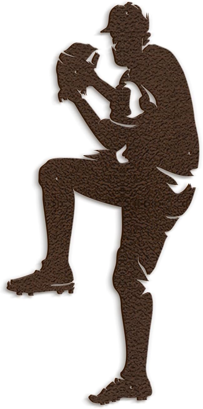 SIGNLEADER Metal Wall Art Decor - Baseball Pitcher Sport Minimalist Modern Abstract Wall Sculpture Hanging Home Decoration for Living Room, Bedroom, Bathroom, Kitchen, Studio, Outdoor - 30" Bronze