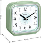 5.5" Large Analog Alarm Clock Silent Non Ticking, Gentle Wake, Beep Sounds, Increasing Volume, Battery Operated Snooze and Manual Light, Easy Set