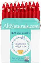 Alternative Imagination Red Chime Candles - 20 Pack of Unscented 4 Inch Mini Taper Candles - Dripless Long Burning Ritual Candles for Meditation, Spell Work, Birthdays, Ceremonies & Home Decor