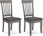 Signature Design by Ashley Shullden Casual Dining Room Side Chair with Spindle Back, 2 Count, Gray