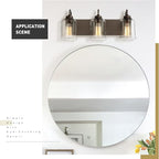 zeyu 20.5 Inch Farmhouse Bathroom Vanity Light Fixtures, 3-Light Bath Light Fixtures for Bathroom Above Mirror, Oil Rubbed Bronze Finish with Clear Glass Shade, ZSL72B-3W ORB