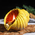 Yellow Ceramic Conch Palo Santo Holder - Mini Chimney Incense Burner, Tabletop Smudge Bowl Compatible with Sage/Sticks/Cones/Copal,for Yoga、Zen Meditation、Witchcraft, Ideal Altar Decor Gift