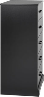 Prepac Rustic Ridge Farmhouse Dresser, Black Dresser for Bedroom, Chest of Drawers with 5 Drawers 18.5" D x 27.5" W x 43.5" H, BBDR-1605-1