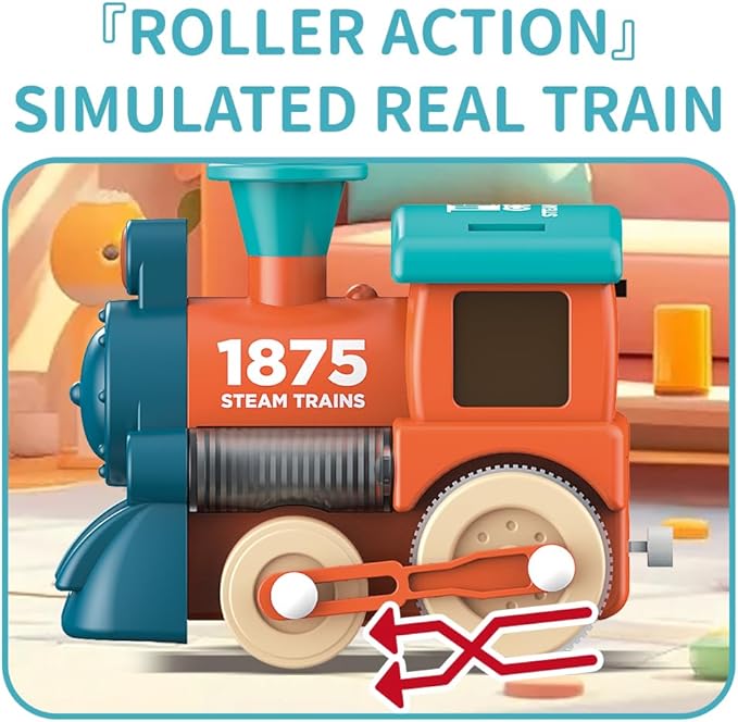 Kids Electric Train Toys with Tracks - Lighting & Music Trains for Boys Girls, Choo Choo Train，Magnetic Connection, Battery Operated, Birthday Gift for Boys Girls Age 4 5 6 7 8 (19052D-1)