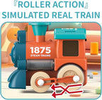 Kids Electric Train Toys with Tracks - Lighting & Music Trains for Boys Girls, Choo Choo Train，Magnetic Connection, Battery Operated, Birthday Gift for Boys Girls Age 4 5 6 7 8 (19052D-1)