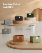 SONGMICS GISELLA Collection - Jewelry Box Organizer, 3-Layer Jewelry Storage with 2 Drawers, Shiny Metal Hardware, Glass Lid, Modern, 8 x 9.1 x 5.3 Inches, Gray and Gold Color UJBC239G02