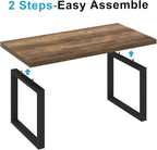 IBF Farmhouse Coffee Table, Modern Coffee Table for Living Room, Simple Industrial Rectangle Center Table, Wood Metal Tea Table for Home Bedroom Office, Rustic Oak, 47 in