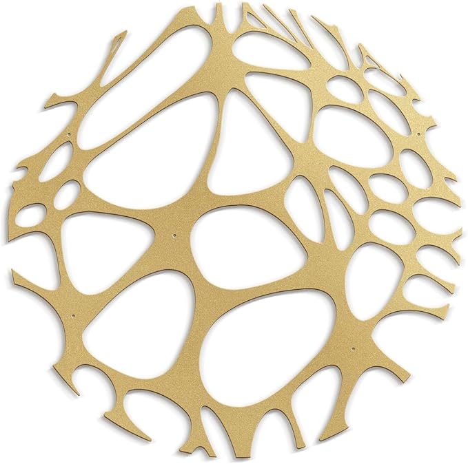 SIGNLEADER Metal Wall Art Decor Abstract Circle Minimalist Modern Abstract Wall Sculpture Hangings Home Decoration for Living Room, Bedroom, Bathroom, Kitchen, Outdoor - 18" Gold