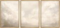 MUDECOR Framed Wall Art Print Set Neutral Cloudscape Soft Beige Abstract Sky Illustrations Modern Art Boho Decorative Colorful Chic for Living Room, Bedroom, Office - 16"x24"x3 Natural