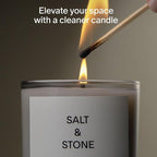 SALT & STONE Scented Candle for Women & Men | Hand-Poured, Aromatic & Fragrant | Coconut & Soy Blend Wax | 100% Cotton Wick | Long-Lasting 50 Hour Burn Time (8.5 oz) (Santal & Vetiver)