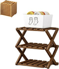 Upgraded The 9-Tier No-Assembly Bamboo Shoe Rack (3–9 Tier), Folding Bamboo Shoe Storage Rack with Zero Assembly Required and Space-Saving Design for Entryway Closet Apartment (Brown, 3 Tier)