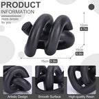 LCCCK Funky Abstract Black Knot Knick Knacks - Black Accent Decor for Coffee Table & Tv Stand, Modern Geometric Sculpture Scandinavian Minimalist Home Statue Decorative Objects Entryway Bookcase Book