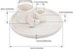 ZenBless 4 in 1 Incense Burner Holder, Palo Santo Holder, Sage Holder for Burning, Incense Holder for Sticks, Candle Holder, Ceramic Ash Catcher Tray for Meditation Yoga Room Home Decor (White)