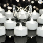 LED Candles, Tea Lights Candle Battery Operated, 24-Pack 200+Hours Flameless Tealight Candle, Realistic Tea Lights for Halloween Christmas Wedding, Pure White Light