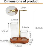 2 in 1 Incense Holder for Sticks - Glass Incense Burner with Ash Catcher, Japanese Hanging Incense Burner with Storage and Wooden Base for Meditation Yoga Spa Homen Room Unique Decor