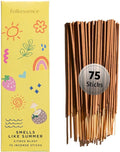 Folkulture Incense Sticks (75 Sticks) |8" Premium Smell Like Summer Incense Sticks For Gifts,Aromatherapy|No Charcoal,Organic,Non Toxic,45 Mins, Long Burning Citrus, Fresh Summer Scents Insence-Sticks