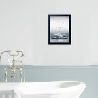 Bathroom Decor Wall Art Heart Water Drop Splash Modern Canvas Pictures Print Black Framed Bathroom Painting for Wall