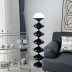CraftThink Modern Floor Lamp, 47-Inch Height Corner With Acrylic Bowl Shade, Tall Standing With Foot Switch for Bedroom Reading Living Room, Bulb Included (Black, Warm Light)