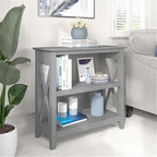 Bush Home Key West Small 2 Shelf Bookcase in Cape Cod Gray, Compact Home Organizer, Vertical Storage Solution, Bookshelf for Office or Living Room