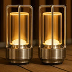 Klarako Crystal Lantern Lamp – Modern Cordless Rechargeable Bedside & Outdoor Light, Portable Wireless Lamp – Dimmable Touch Control – Luxury Living Room & Hotel-Style Lighting (Gold, 10-Pack)