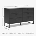 Signature Design by Ashley Socalle Modern 6-Drawer Dresser with Safety Stop, Black