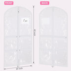 Geelin 14 Pcs Garment Bags for Dance Costumes PVC Clear with Zippers 20 x 40 Inch Garment Bag with Pockets Dance Costume Organizer Carrier for Storage Cover for Adult(Translucent White)