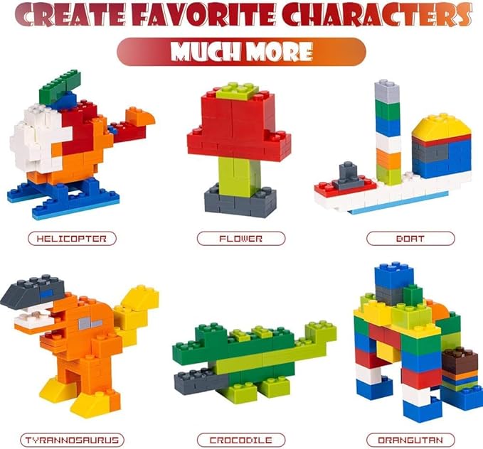 Lekebaby Classic 1500 Pieces Building Bricks Kit Basic Brick Set Classic Colors for Kids Creative Play, Compatible with All Major Brands, Gifts Educational Toy for Boys Girls 6 Years Old and Up