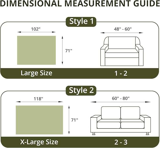 Couch Cover for Dogs, Non Slip Sofa Cover, Washable Couch Covers, 2 Cushion Sofa for Dogs Furniture Protector with Tassels Chenille Sofa Covers for Pets (Tassel Green, 71" x 102")