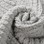 Amélie Home Chevron Chenille Knit Throw Blanket for Couch, Cozy Texture Decorative Soft Blanket for Sofa & Chair, 60"x80", Light Grey