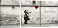 Novatique 3 Piece Graffiti Wall Art Banksy Canvas Wall Art for Living Room Graffiti Poster with Framed Ready to Hang Modern Home Decor for Bedroom Office, 20" x 28" x 3Pcs