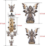 Garden Angel Wind Chimes Outdoor Indoor Decor - With 4 Tubes 6 Bells 7 Angels Wind Chime, Mobile Romantic Wind Catcher, Angel Windchimes for Home, Mom Gifts, Balcony, Tree, Festival, Garden Decoration