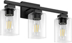 BesLowe 3-Light 19" Bathroom Light Fixture, Modern Black Vanity Light, Bathroom Lighting Fixtures Over Mirror, Matte Black Wall Sconce Lamp, Wall Lights for Living Room Bedroom Hallway