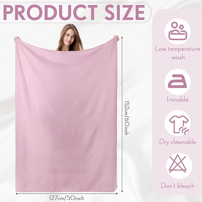 Shimeyao 24 Packs Fleece Throw Blanket Soft Warm Lightweight Fleece Blanket Cozy Throw Bulk for Home Bed Couch Sofa Office Wedding Gifts Suitable for Seasons, 50 x 60 Inches(Light Purple)