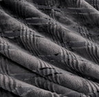 Oversized King Fleece Blanket 120x120 Inches, Seamless Soft Cozy 3D Jacquard Flannel Blanket 10'x10' Extra Large for Bed, Sofa, Couch, Travel & Camping, California King Throw, Dark Grey
