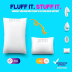 Fluff and Stuff Comfort Pillow | Queen Size Memory Foam Pillows, Chiropractor Designed and Approved 2-in-1 Back Support and Bed Pillows | Fully Adjustable Pillow (White, Queen (Pack of 1))