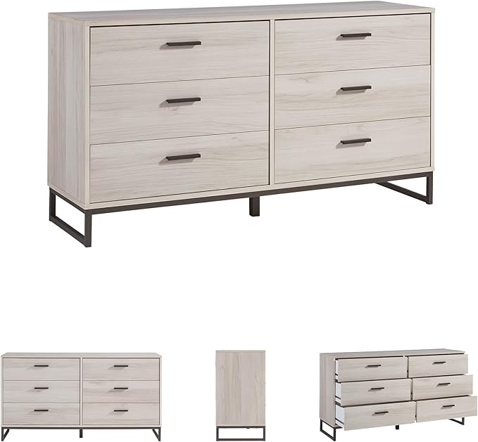 Signature Design by Ashley Socalle 6 Drawer 59" Dresser, Beige