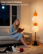 Lightdot RGB& 3000K Floor Lamp with Touch Control, Dimmable Colors Temperature, Globe Modern Floor Lamp with Smart Bulb Included, Orange Standing Lamps for Living Room/Sofa Beside/Corner Decor