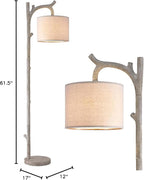 OYEARS Rustic Farmhouse Tree Trunk Floor Lamp Classic Country Wood Grain Resin Vintage 61.25" Standing Floor Lamp Retro Decorative Lamp for Bedroom Living Room Office
