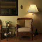 TOOTOO STAR Beige bell lamp shade, 8.75" top x 17.75" bottom x 11" straight height spider shade for Floor Light and Table Lamp, bohemian style decorative light yellow floral pattern