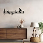 SIGNLEADER Metal Wall Art Decor Music Notes and Birds Modern Abstract Wall Sculpture Hangings Home Decoration for Living Room, Bedroom, Bathroom, Kitchen, Outdoor - 24" Black