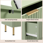 GarveeHome Green 6 Drawer Dresser for Bedroom, Fluted 47.2 in Wide Modern Chest of Drawers with Deep Drawers, Long Large Double Dresser TV Stand for Living Room, Hallway, Kids Room