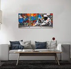 Novatique Graffiti Wall Art Banksy Canvas Wall Art Cool Art Wall Decor Abstract Graffiti Painting Artwork for Bedroom Living Room, 12" x 16" x 3Pcs
