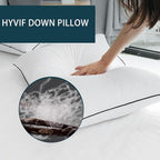 Luxurious Down Pillows - Standard Size, High Fill Power, Breathable Cotton Blend Shell,Down Pillow Ideal for Every Night (White, Queen (Pack of 1))