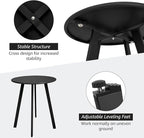 Outdoor Side Table, Weather Resistant Patio Small Side Table Outdoor Indoor Round Metal Steel Small Table, Waterproof End Table for Garden Balcony Yard, Black