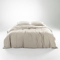 Olive + Crate Tencel Eucalyptus Cooling Duvet Cover Set - Hypoallergenic, Lyocell Tencel Duvet Cover - Soft, Temperature Regulating with Hidden Button Closure & Corner Ties - Queen Size, Beige